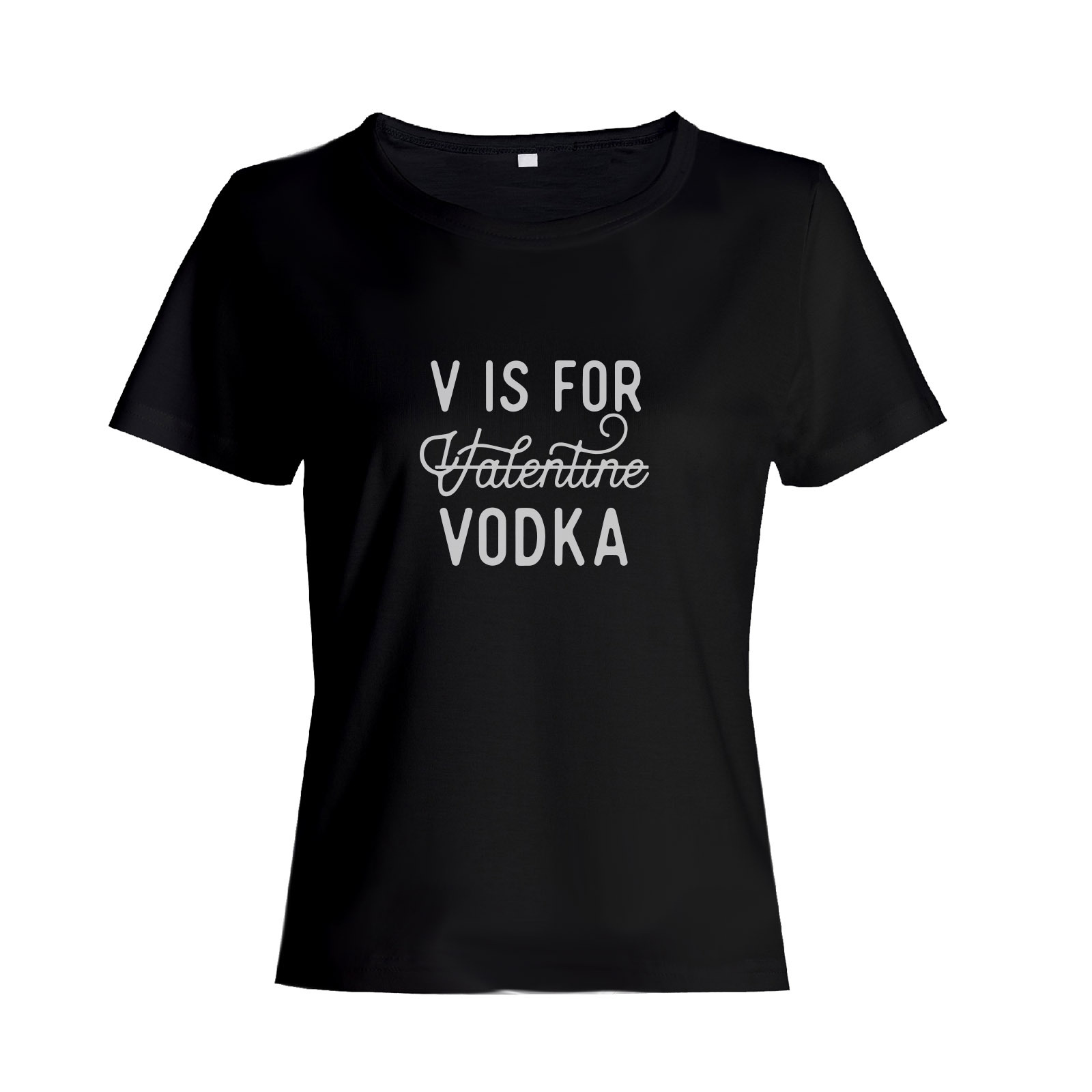 Футболка ко дню влюбленных с принтом V is Vodka