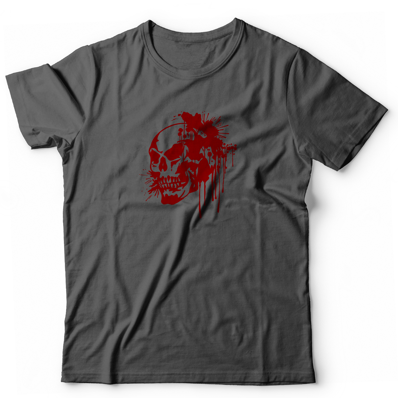 Футболка с черепом красным с брызгами с принтом