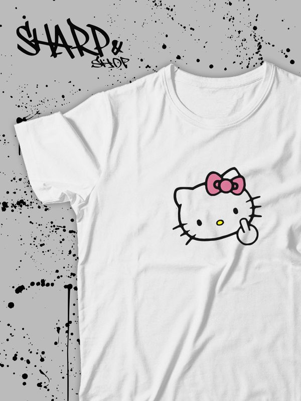 Футболка Hello Kitty Аниме Куроми оверсайз дрейн майка с принтом
