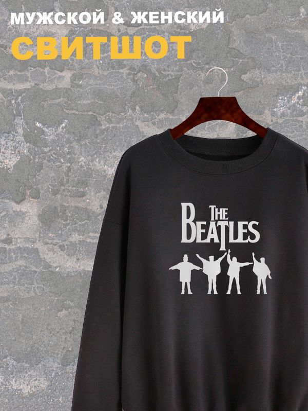 Свитшот The Beatles рок группа Битлз y2k черная оверсайз с принтом надписью рисунком rock aesthetic унисекс мужская женская для подростков молодежи и взрослых хлопковая трикотажная одежда в подарок Свитшот The Beatles рок группа Битлз y2k черная оверсайз с принтом надписью рисунком rock aesthetic унисекс мужская женская для подростков молодежи и взрослых хлопковая трикотажная одежда в подарок