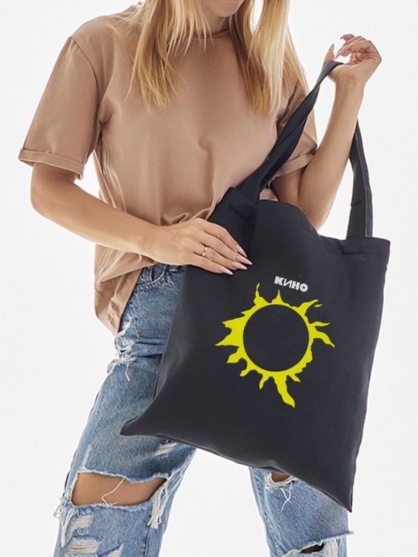 Шоппер с принтом и надписью