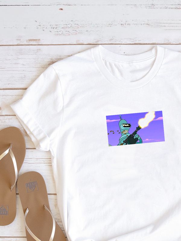 Футболка Футурама Бендер мем 23 февраля army style с военным принтом