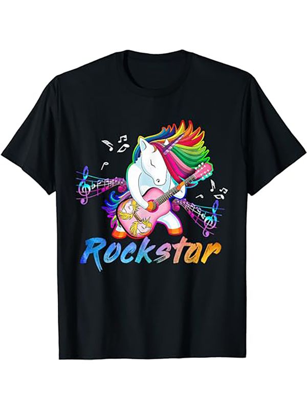 Футболка rockstar рокстар с единорогом с принтом