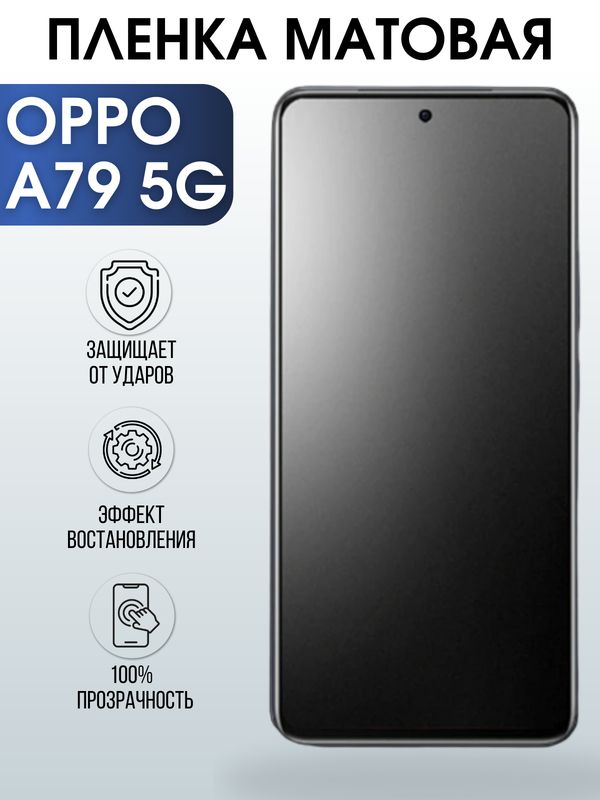 Защитная гидрогелевая пленка для смартфона Орро A79 5g. Матовая полиуретановая плёнка на мобильный телефон Оппо А79 5г, для защиты экрана.