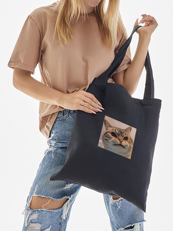 Шоппер с принтом и надписью