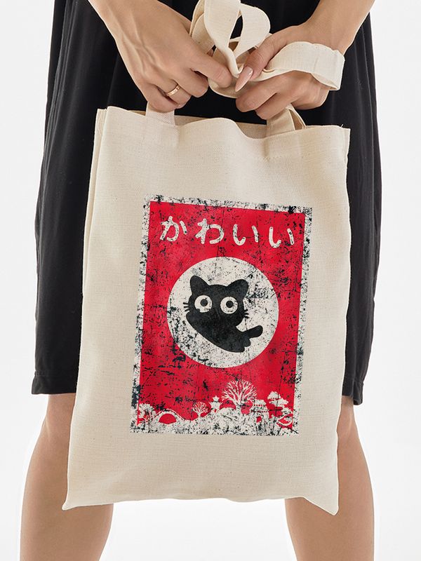 Шоппер с принтом и надписью