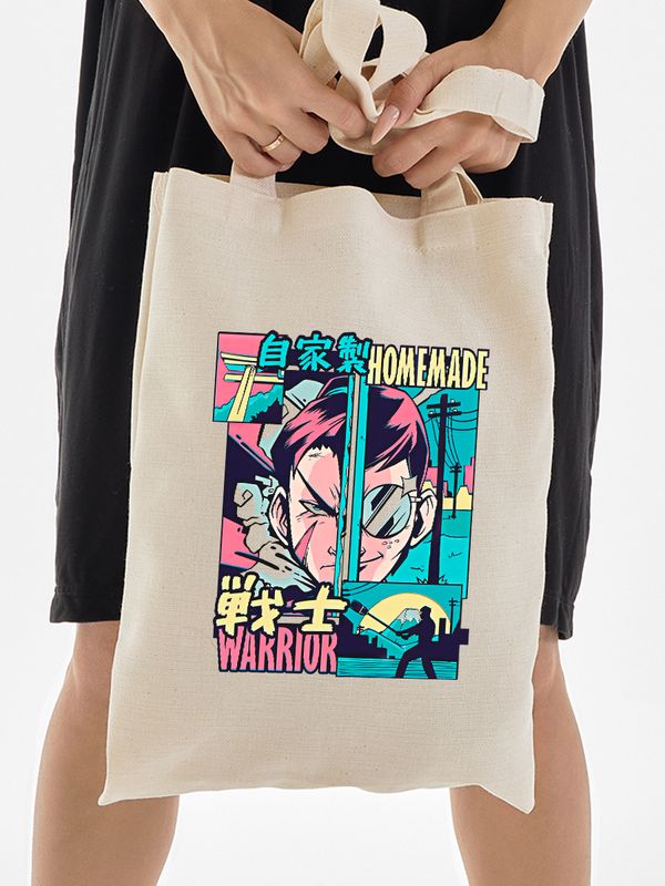 Шоппер с принтом и надписью