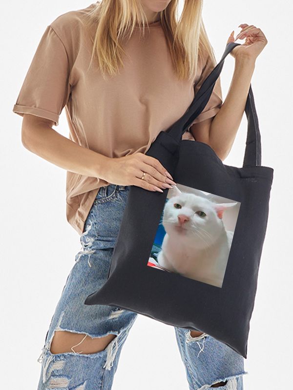 Шоппер с принтом и надписью