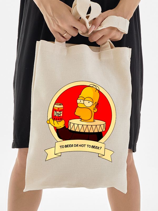 Шоппер с принтом и надписью