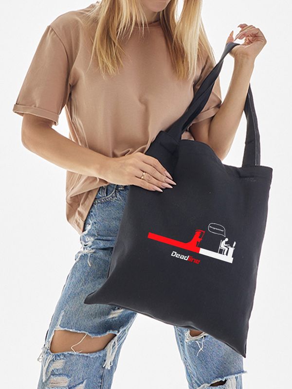 Шоппер с принтом и надписью