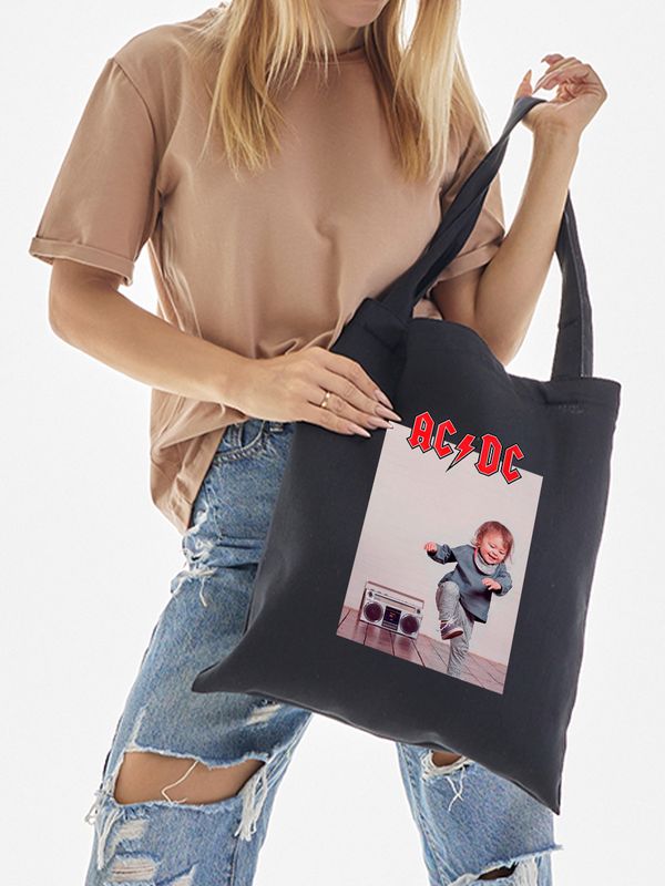 Шоппер с принтом и надписью