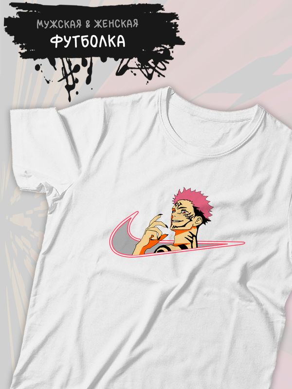 Футболка с Сукуной аниме магическая битва с принтом