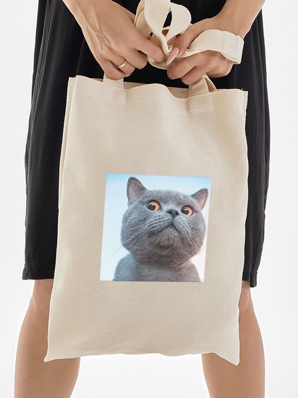 Шоппер с принтом и надписью