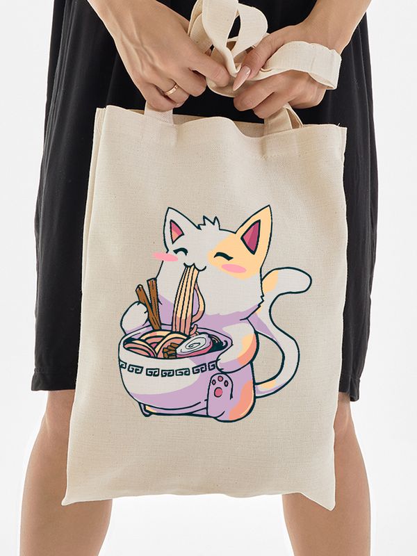 Шоппер с принтом и надписью