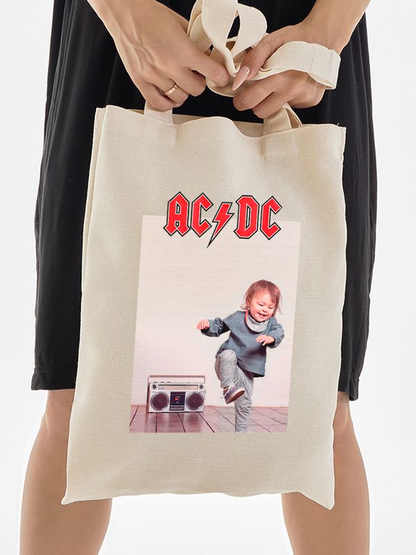 Шоппер с принтом и надписью