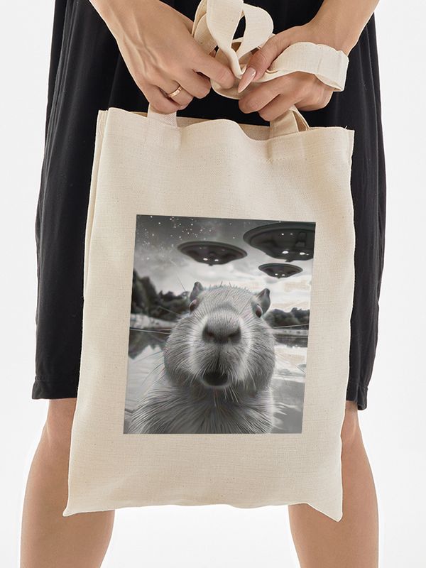 Шоппер с принтом и надписью