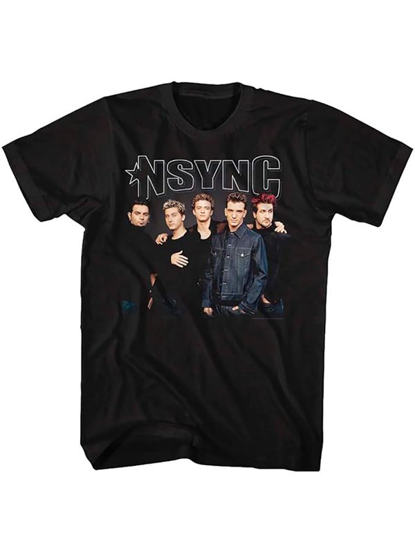 Футболка NSYNC с принтом и надписью, бенды 90 х в ретро стиле винтаж, прикольная одежда андеграунд гранж y2k street style, оверсайз унисекс. ибоксерской тематикой.