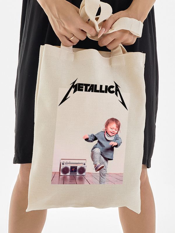 Шоппер с принтом и надписью