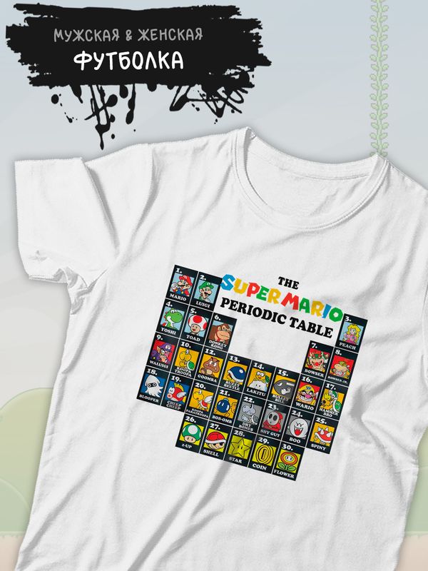 Футболка супер марио и луиджи Super Mario с принтом