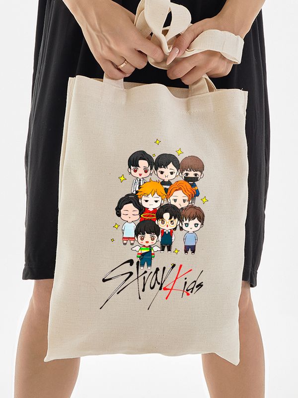 Шоппер с принтом и надписью