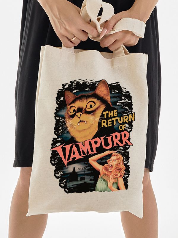 Шоппер с принтом и надписью