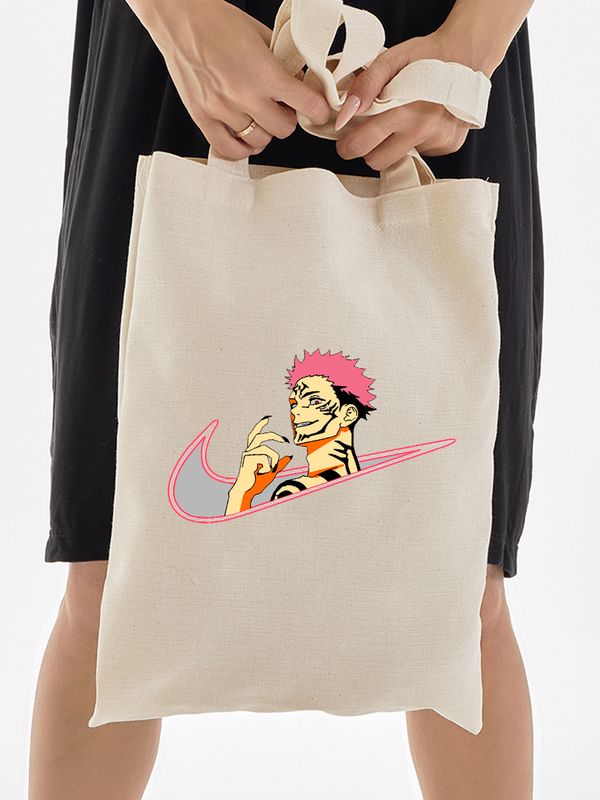 Шоппер с принтом и надписью