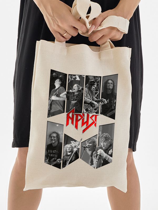 Шоппер с принтом и надписью