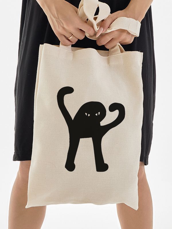 Шоппер с принтом и надписью