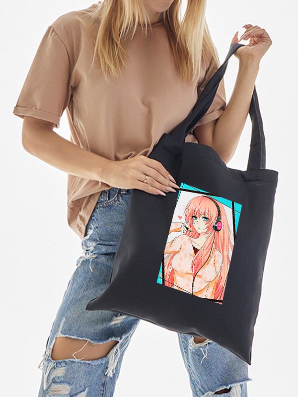 Шоппер с принтом и надписью