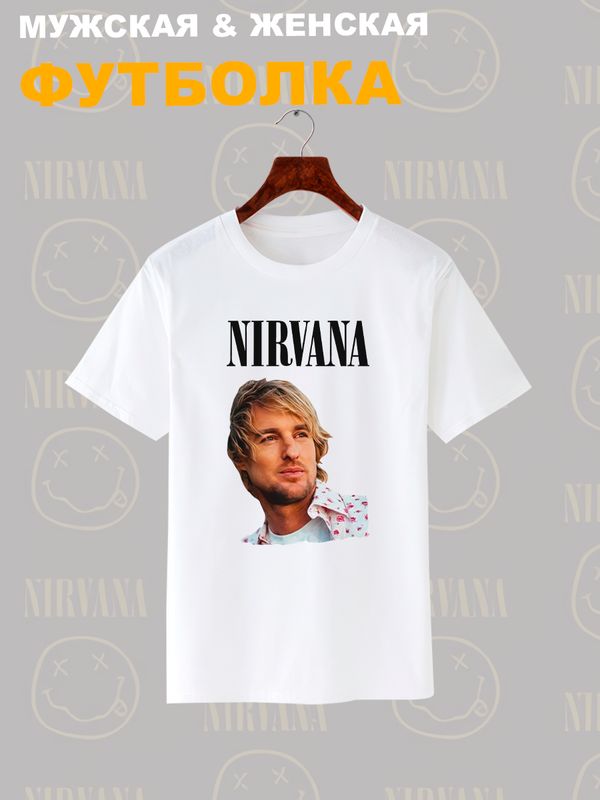 Футболка Нирвана с Оуэном Уилсоном с принтом
