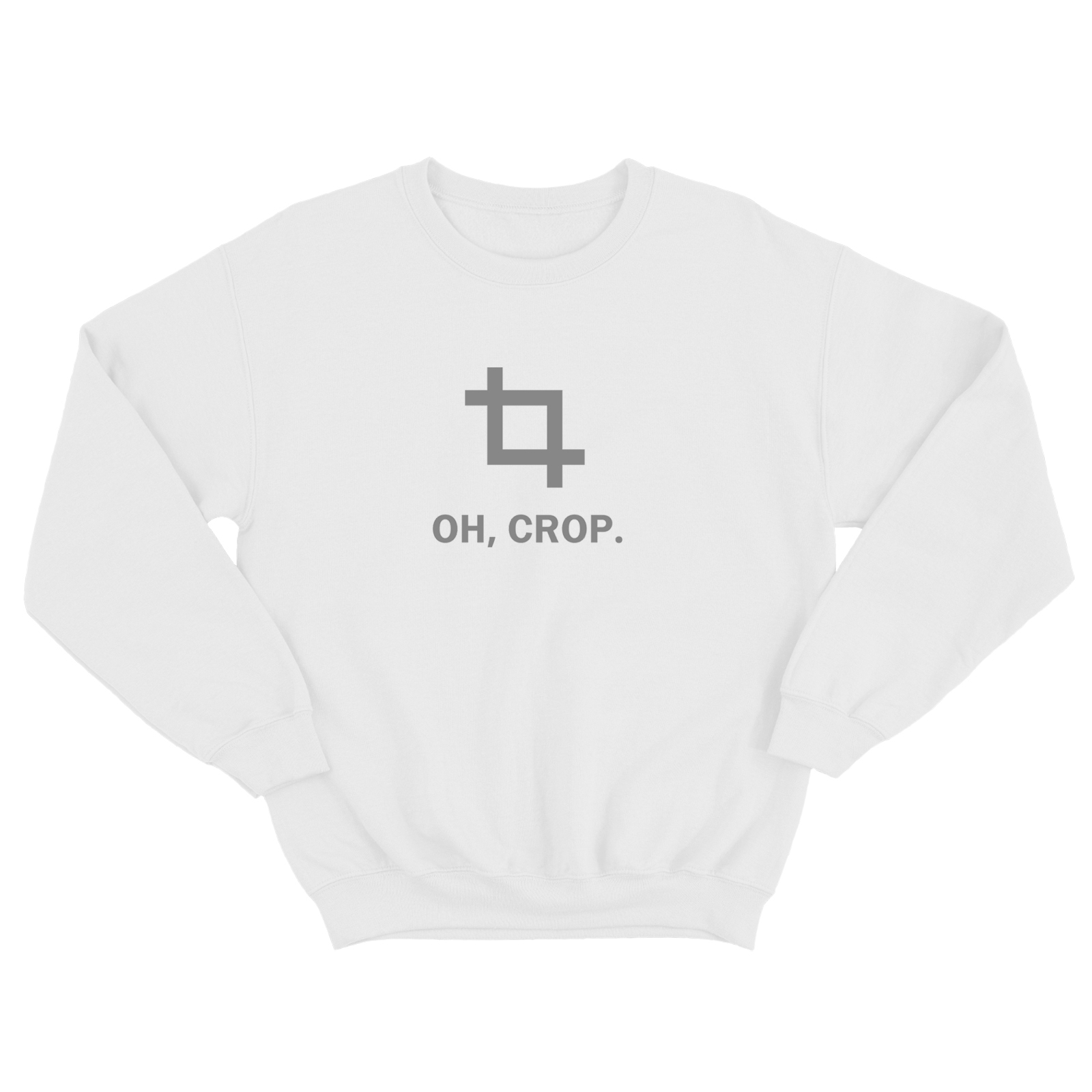 Свитшот для мужчины с интересной надписью Oh crop. Оригинальная толстовка без капюшона.