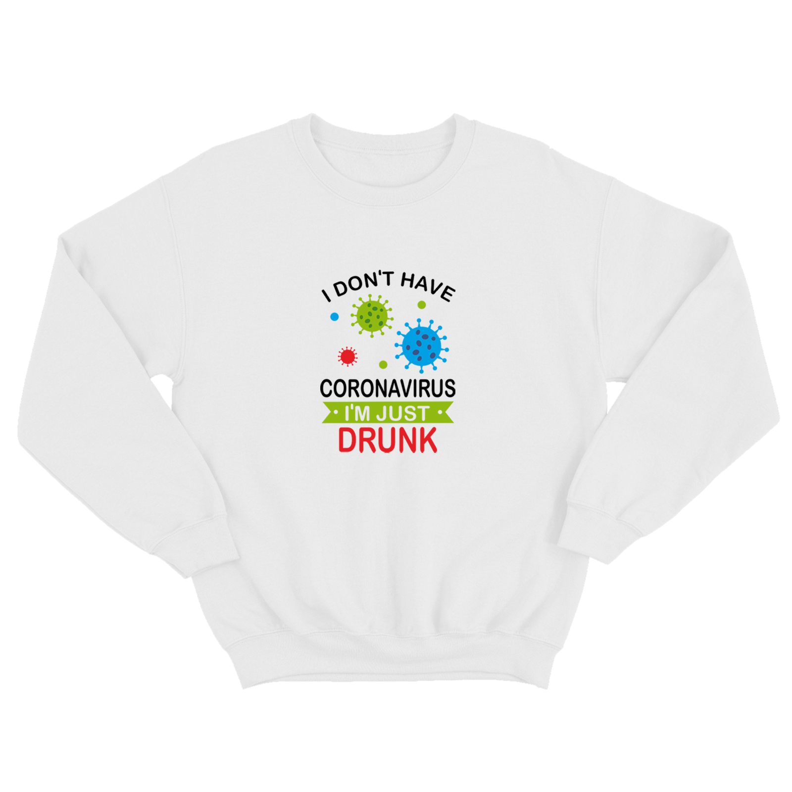 Мужской прикольный свитшот с надписью I don't have coronavirus / Смешная оригинальная и очень крутая толстовка без капюшона