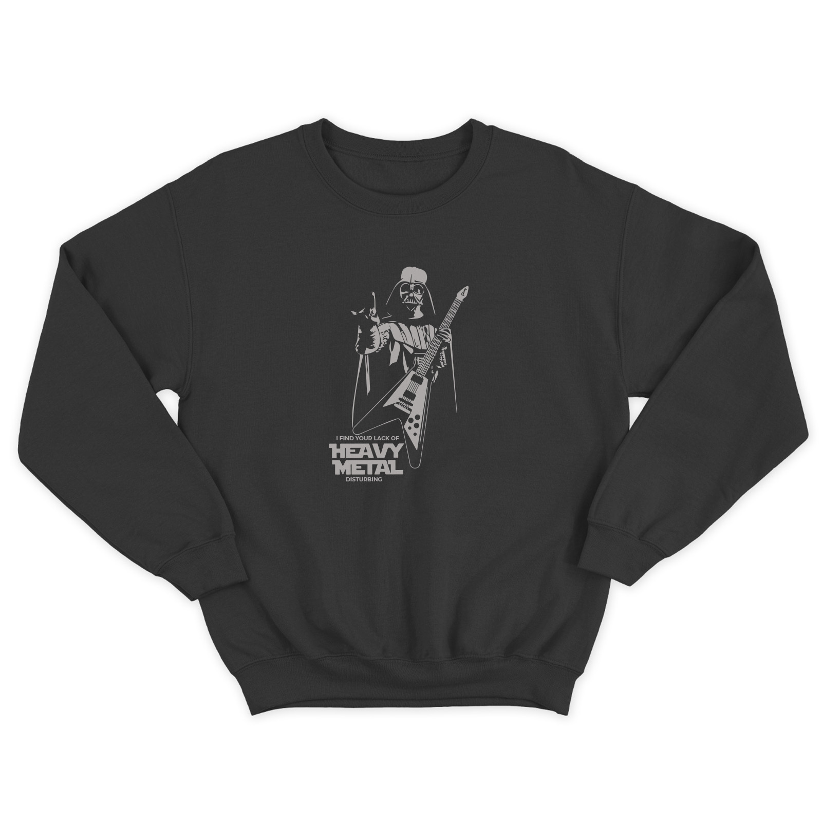 Женский свитшот с прикольным принтом Хэви металл / Женская толстовка без капюшона с надписью
