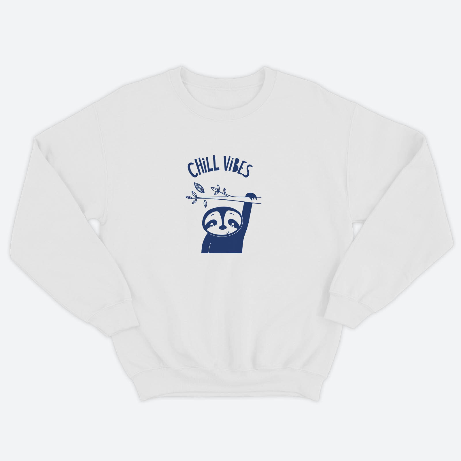 Женский свитшот с прикольным принтом Chill Vibes / Женская толстовка без капюшона с надписью