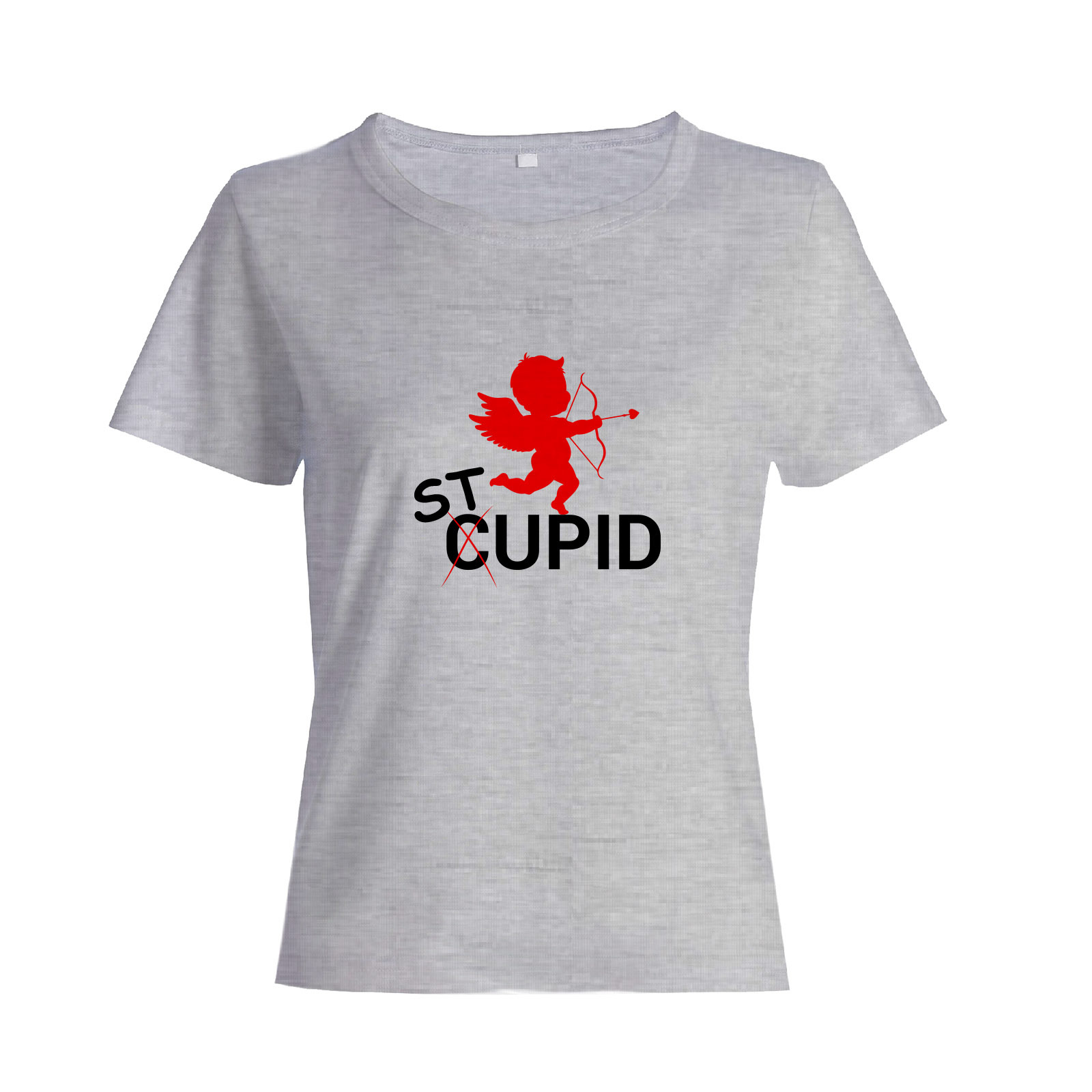 Футболка ко дню влюбленных с принтом Stupid Cupid