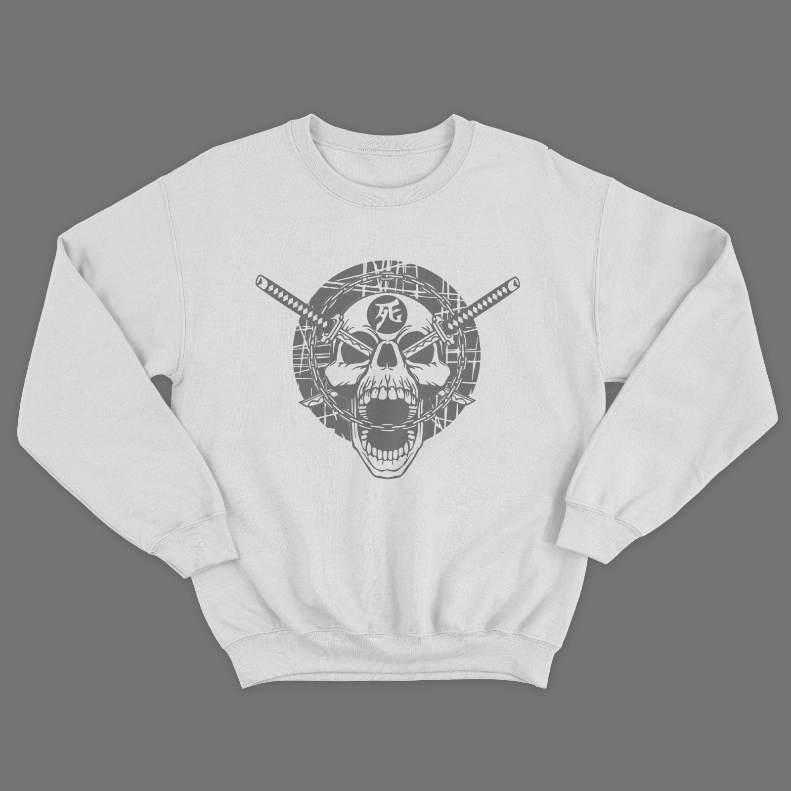 Женский свитшот с черепом / Молодежная толстовка без капюшона с принтом черепа