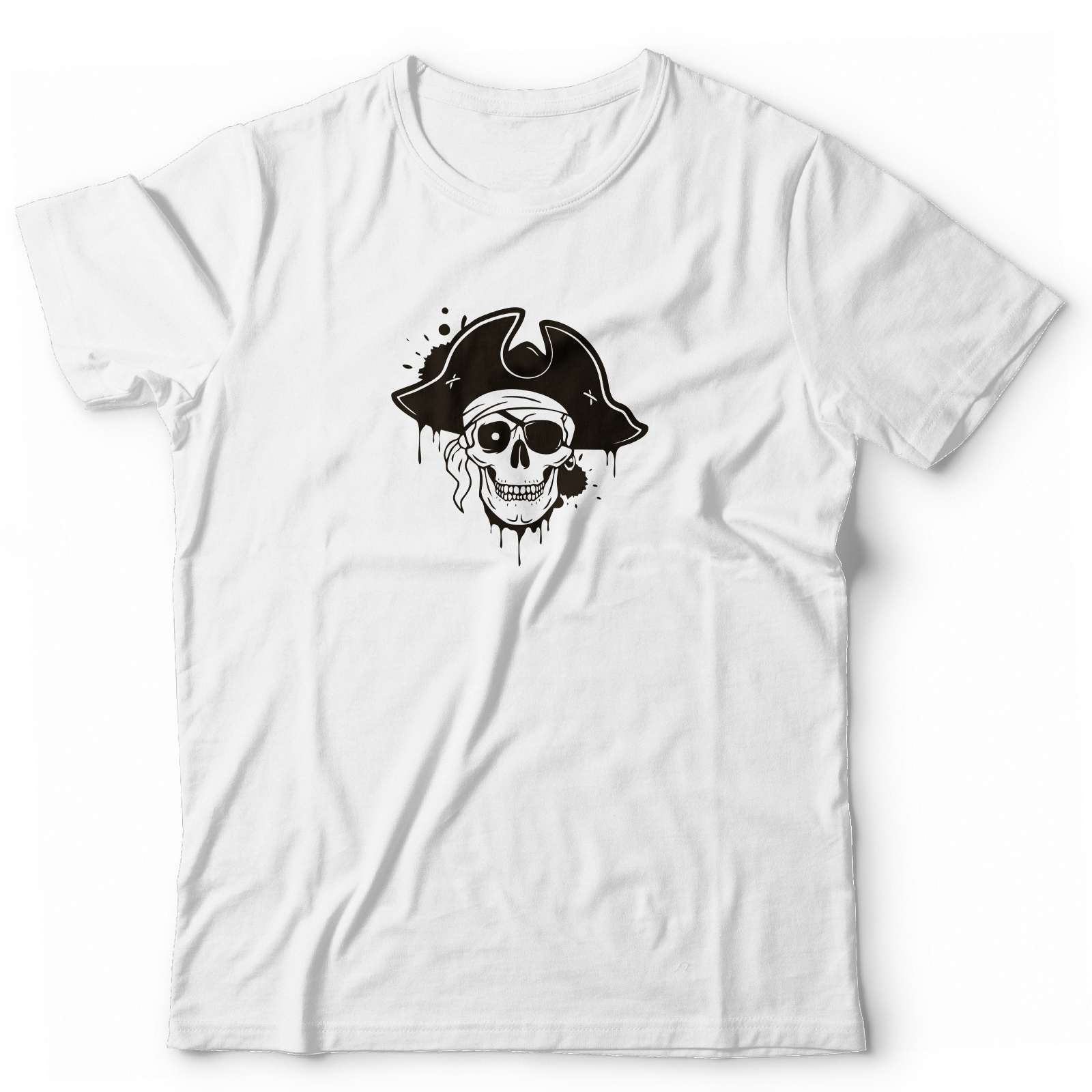 Футболка с черепом Пират в шляпе с принтом