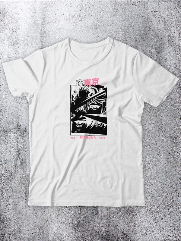 Футболка с рисунком и надписью Shibuya