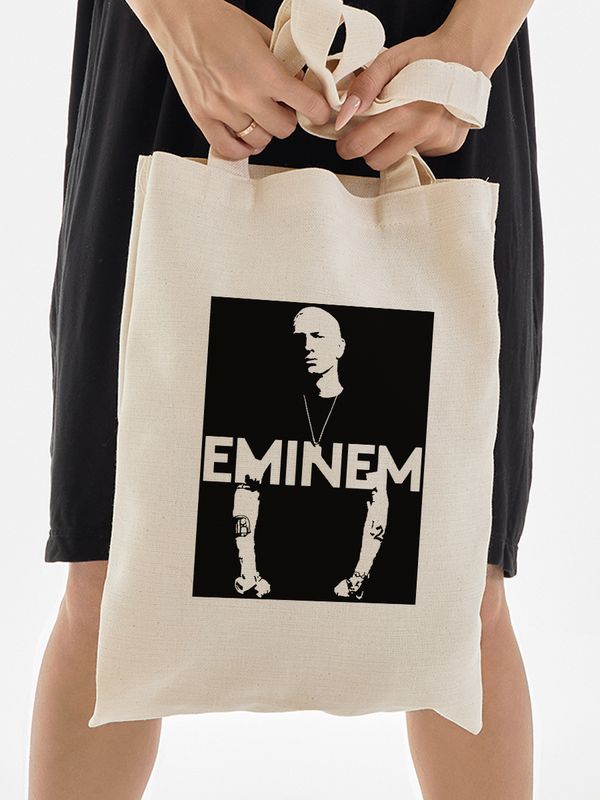 Шоппер с принтом и надписью