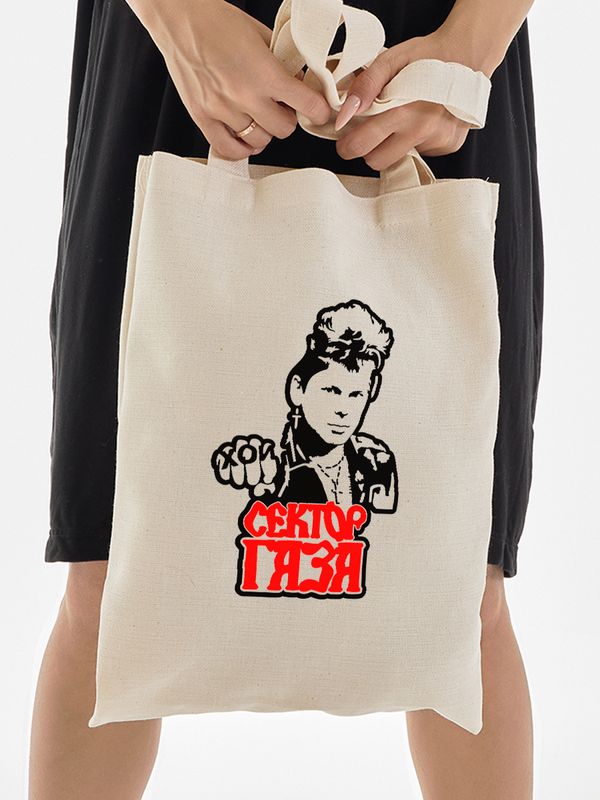 Шоппер с принтом и надписью