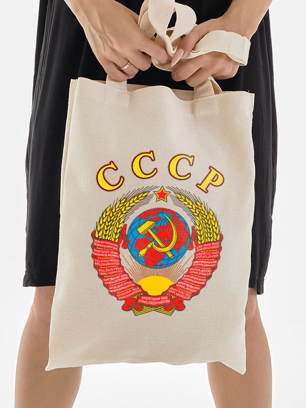 Шоппер с принтом и надписью