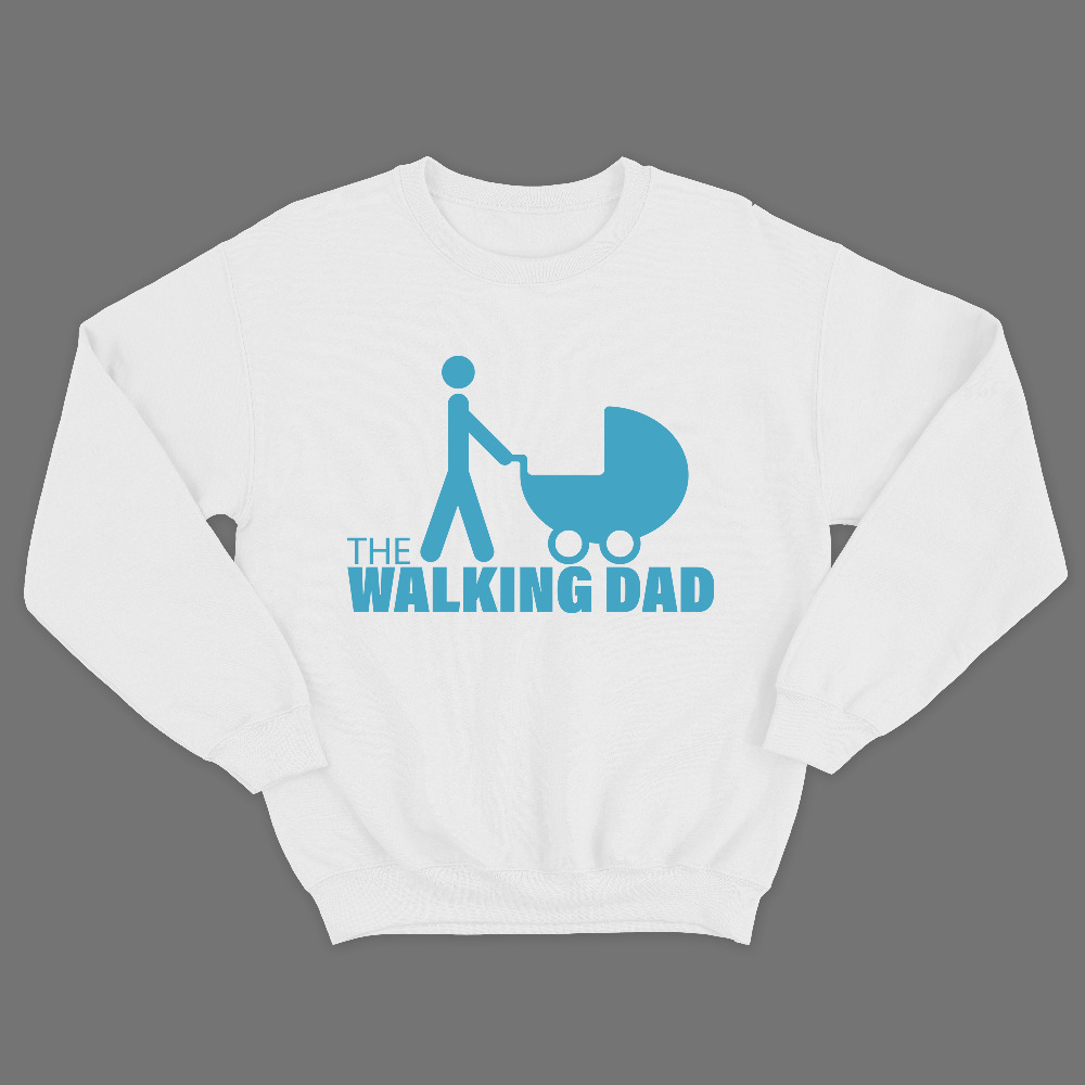 Прикольный мужской свитшот с надписью The walking dad.