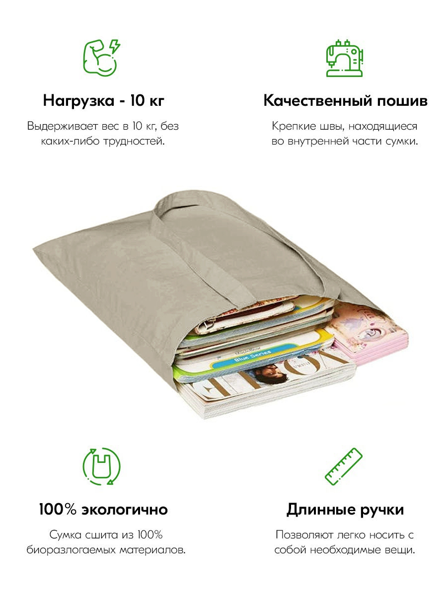 Сумка шоппер - холщовая хлопковая эко сумка с принтом 