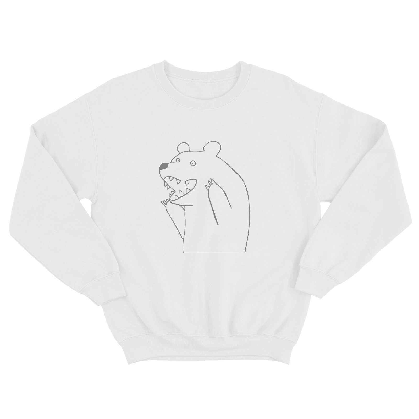 Свитшот для мужчины с интересным изображением медведя. Оригинальная толстовка без капюшона.