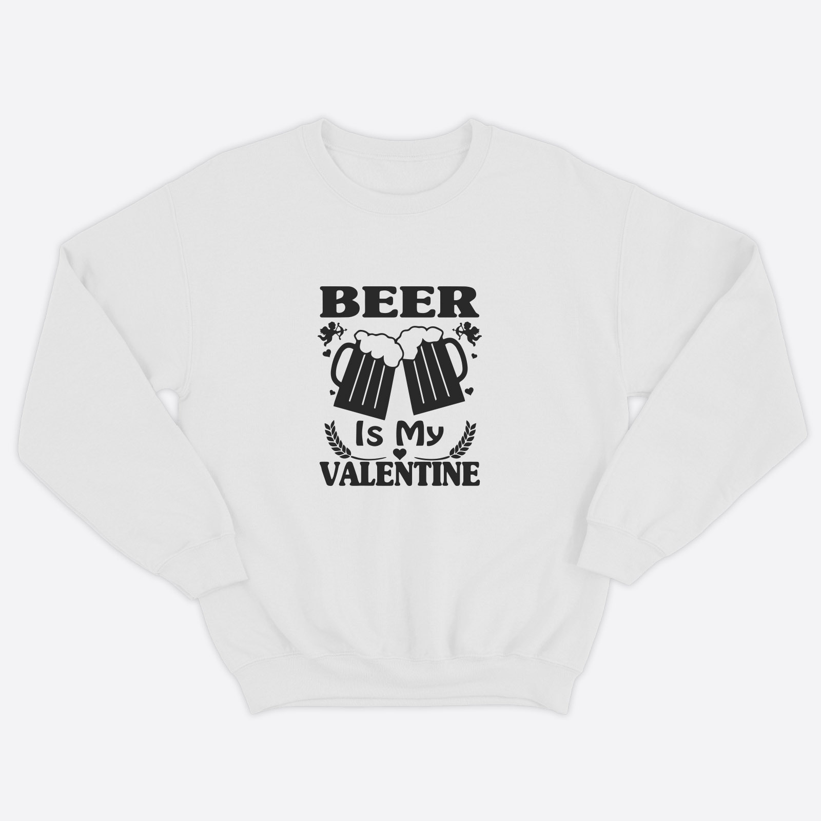Свитшот ко дню влюбленных с принтом Beer is my Valentine / Свитшот на 14 февраля Свитшот ко дню влюбленных с принтом Beer is my Valentine / Свитшот на 14 февраля
