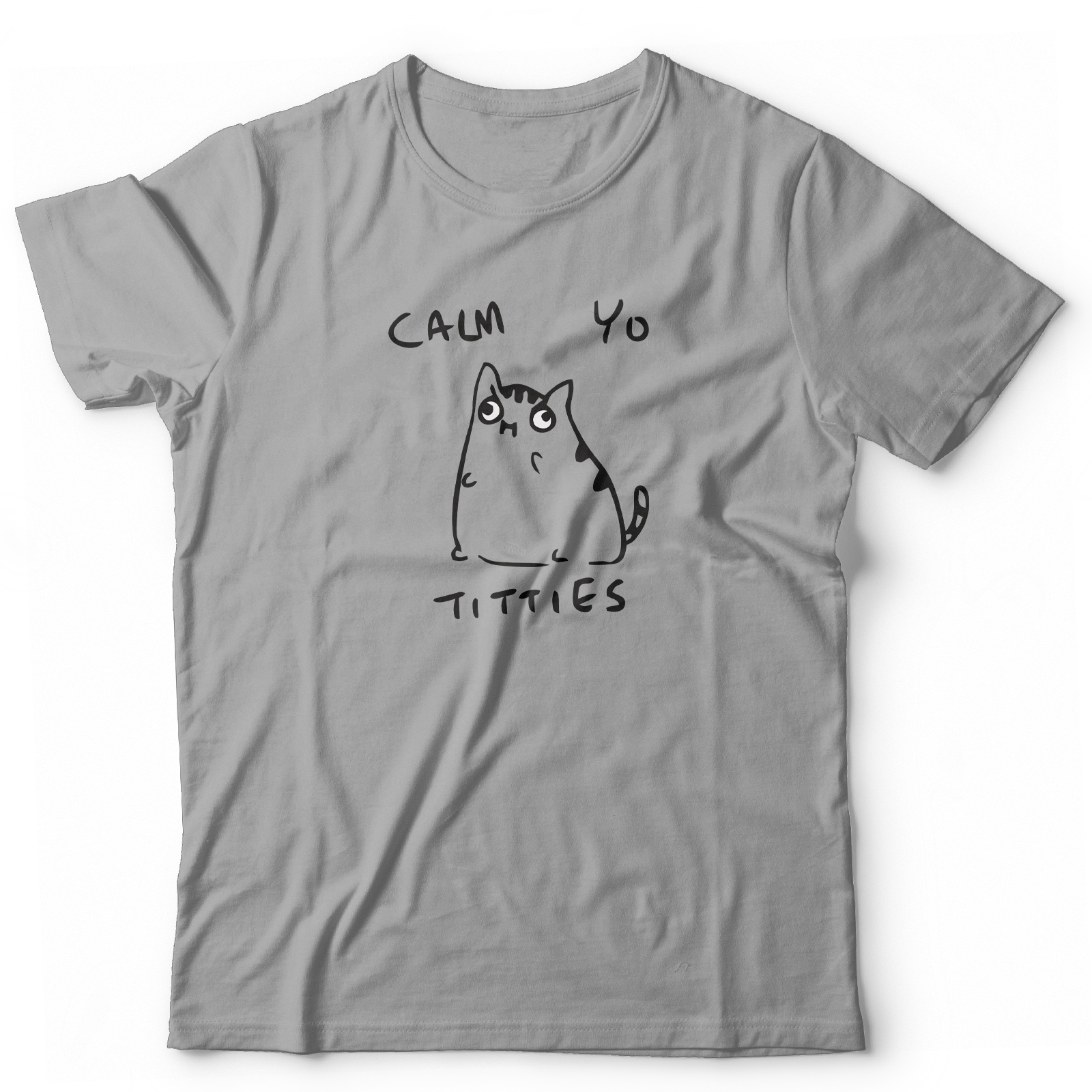 Футболка с котом Calm yo titties