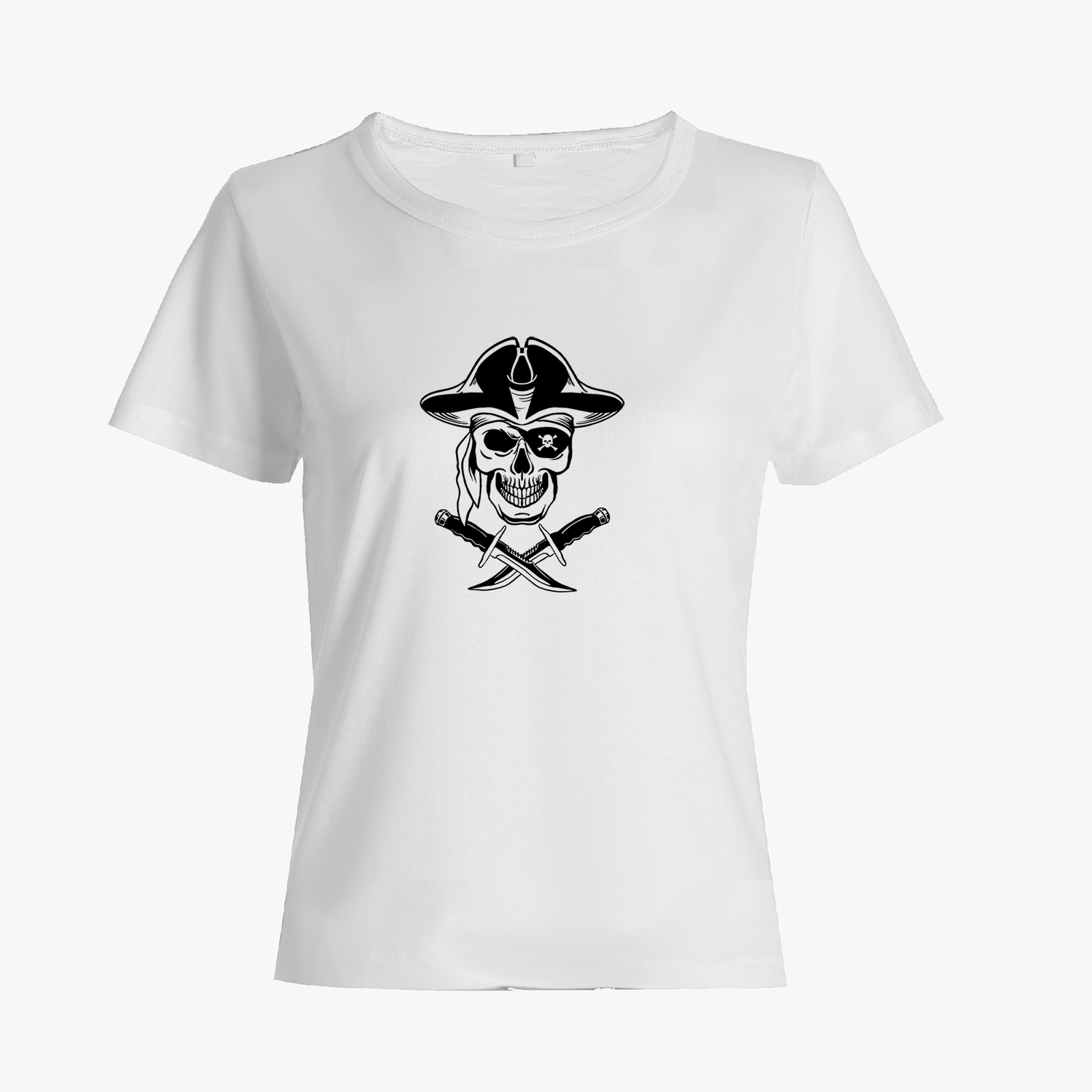 Футболка с черепом с саблями, с повязкой оверсайз