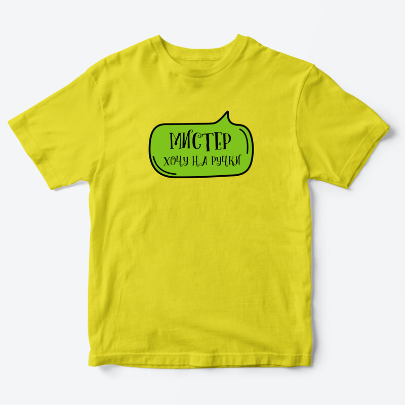 Футболка для детей с надписью Мистер хочу на ручки
