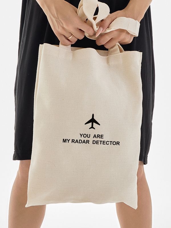 Шоппер бежевый You are my radar detector airplane самолет