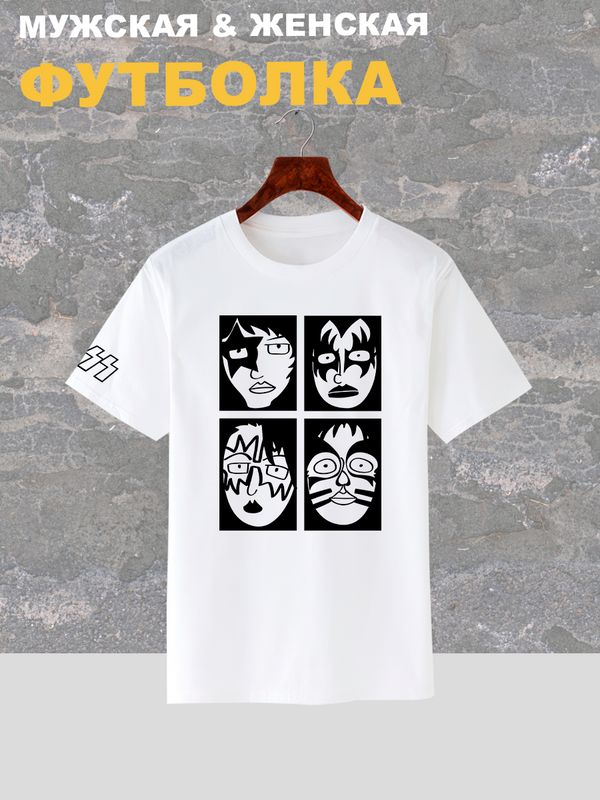 Футболка с принтом рок группа Kiss